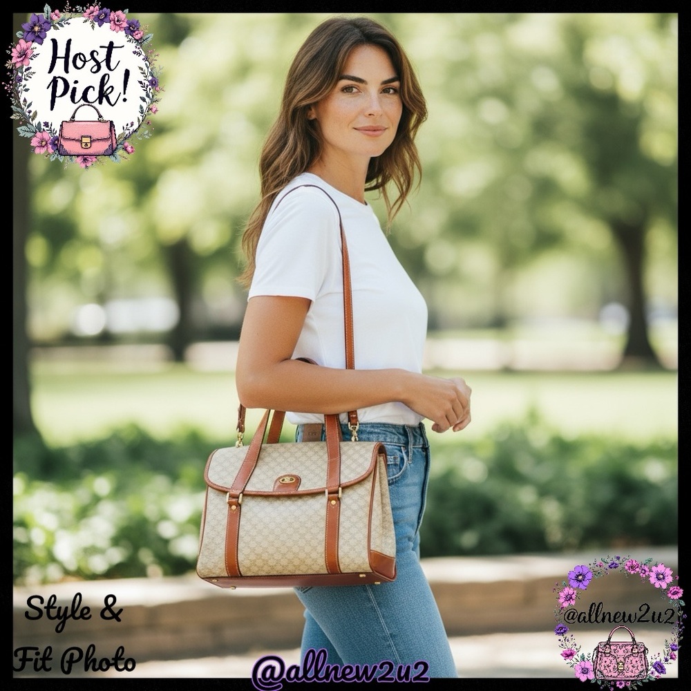 Celine Vintage Macadam Top Handle Bag With Coa Mu… - image 4